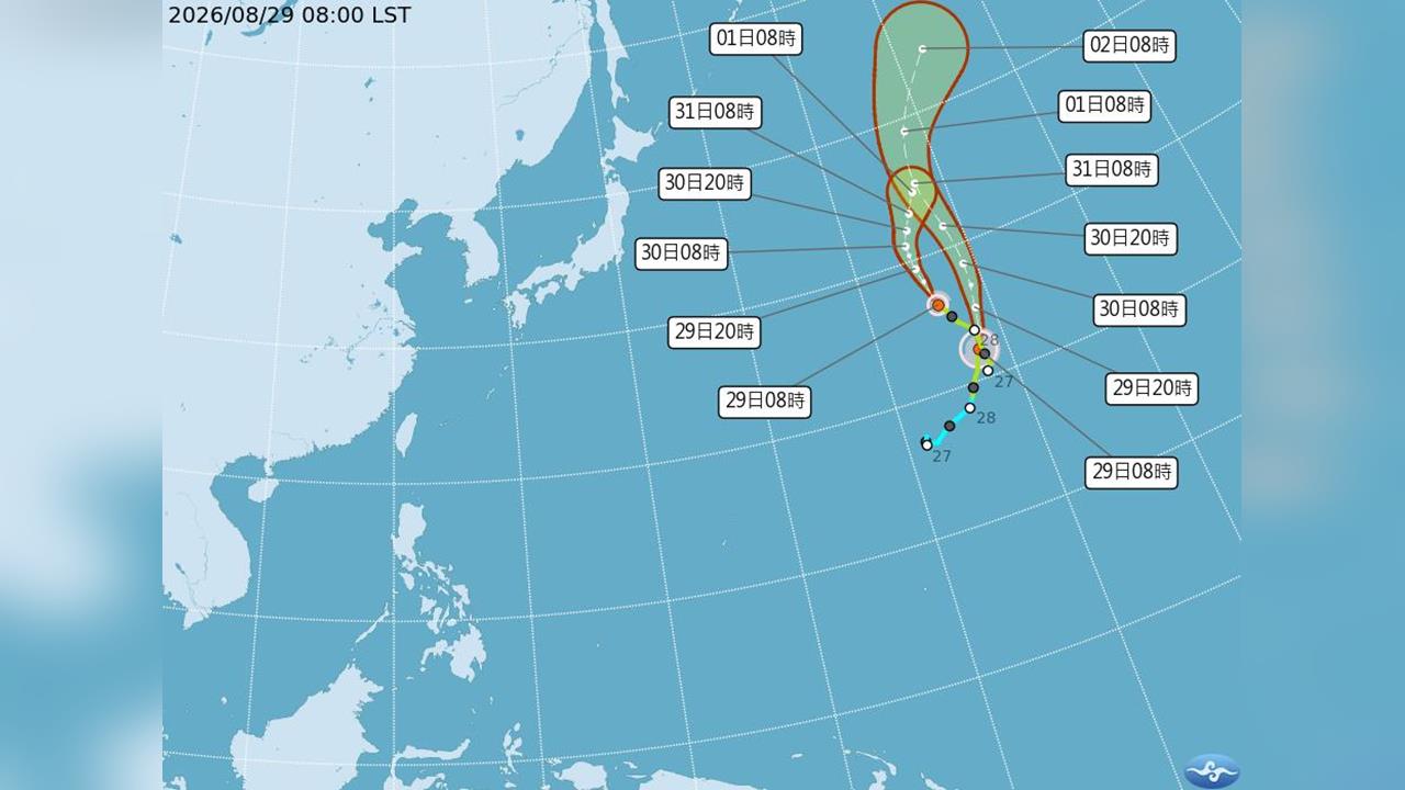 太平洋雙颱共舞！「班朗」轉中颱了　最新路徑曝光