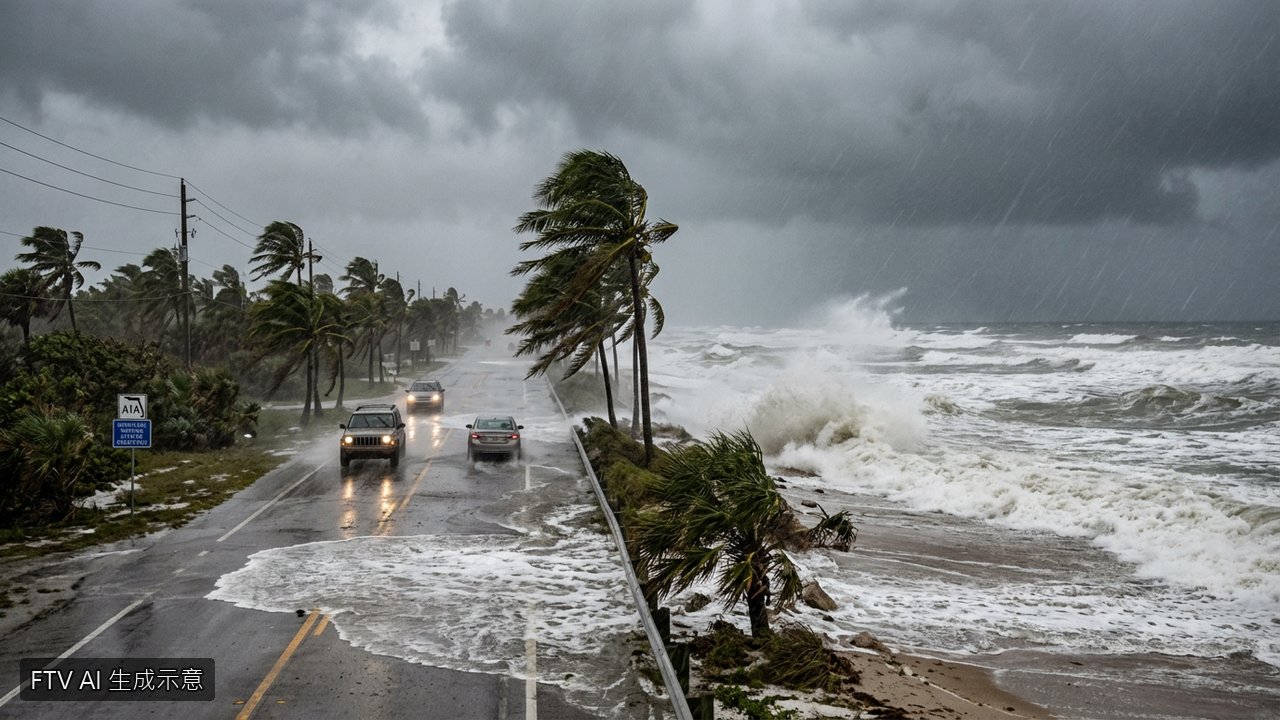 熱帶風暴貝莎席捲佛羅里達　沿海恐面臨淹水與強降雨