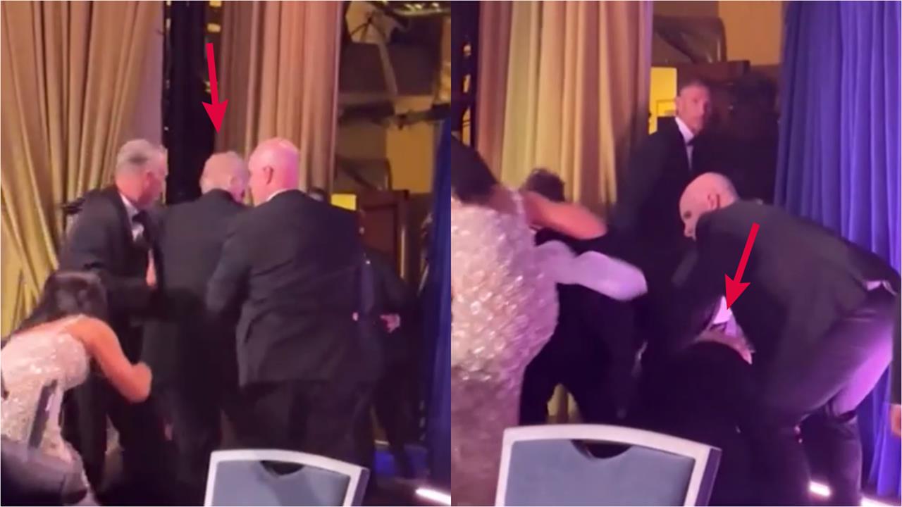 白宮晚宴再遇刺！川普倉皇逃生「踉蹌失足」畫面瘋傳