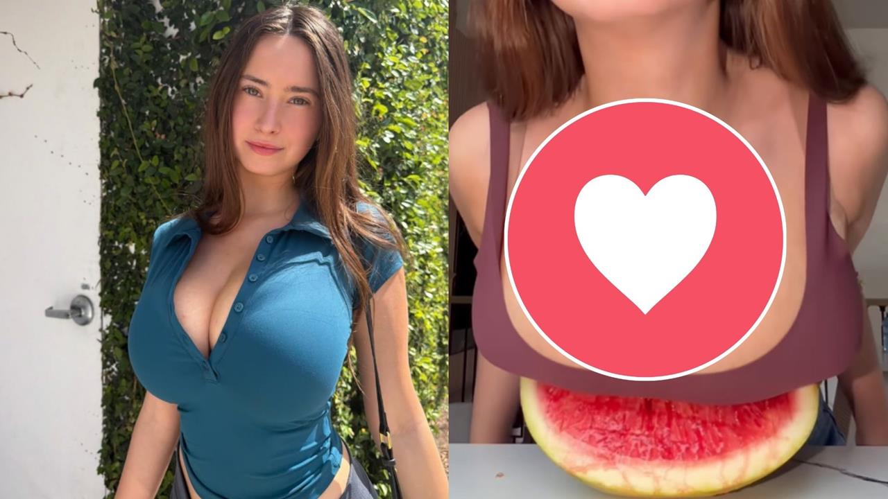 正妹化身人體液壓機！狠壓西瓜200萬粉看呆