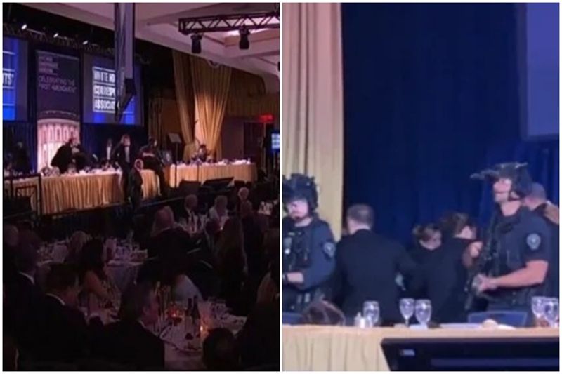 川普晚宴槍響／白宮晚宴槍手傳遭擊斃　川普緊急被護送「淡定蹲下」撤離畫面曝光