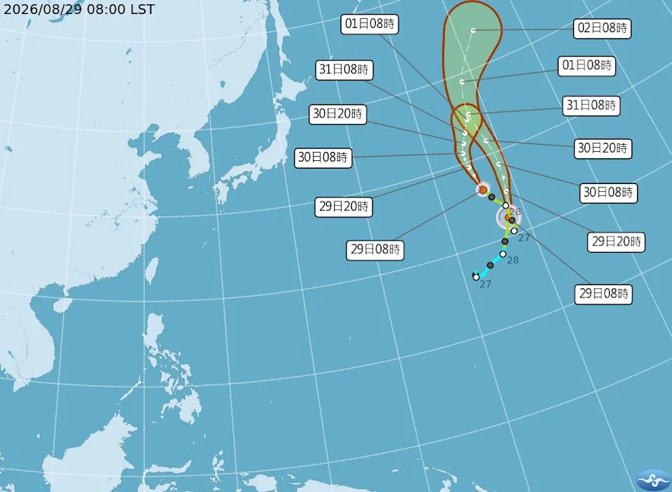 「班朗」颱風升級中颱！太平洋雙颱共存　最新路徑曝光
