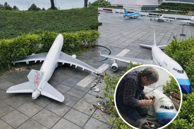「盼教會孩子什麼是分寸...」小人國飛機模型慘遭破壞　園方溫情喊話！網一面倒：支持提告