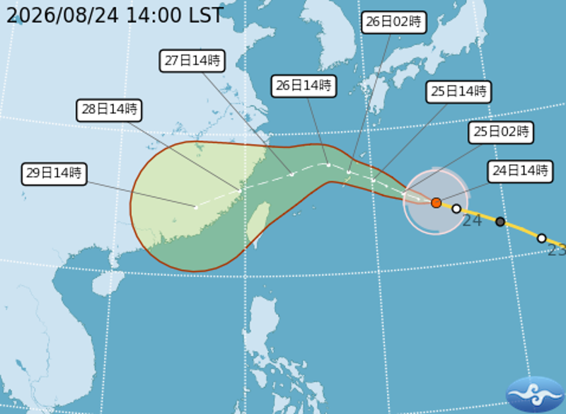 「沙德爾」轉強颱！最快週三發海警　週四、週五距台最近