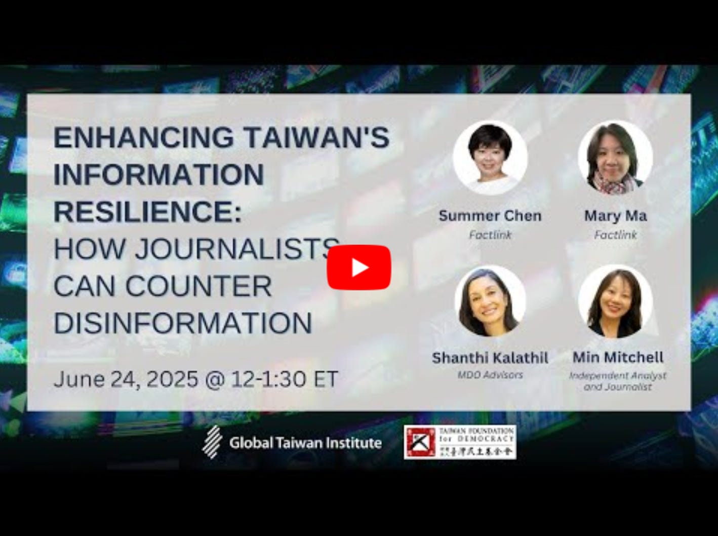 【FactLink演講_華府智庫全球台灣研究中心】強化台灣資訊韌性:記者如何能對抗假訊息's OG Image